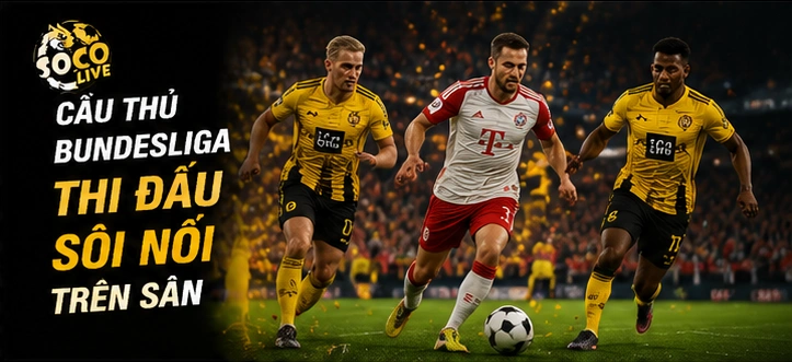 Cầu thủ Bundesliga thi đấu sôi nổi trên sân