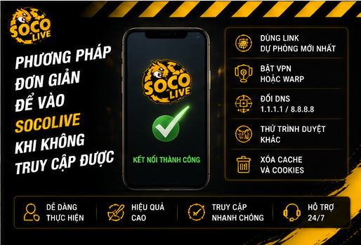Biểu tượng và logo Socolive trên nền xanh dương