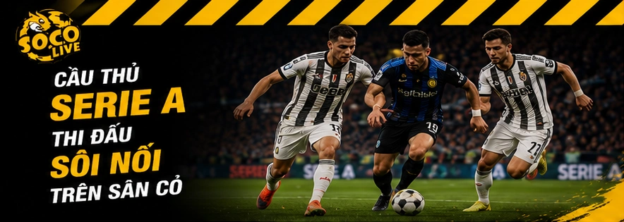 Cầu thủ Serie A thi đấu sôi nổi trên sân cỏ